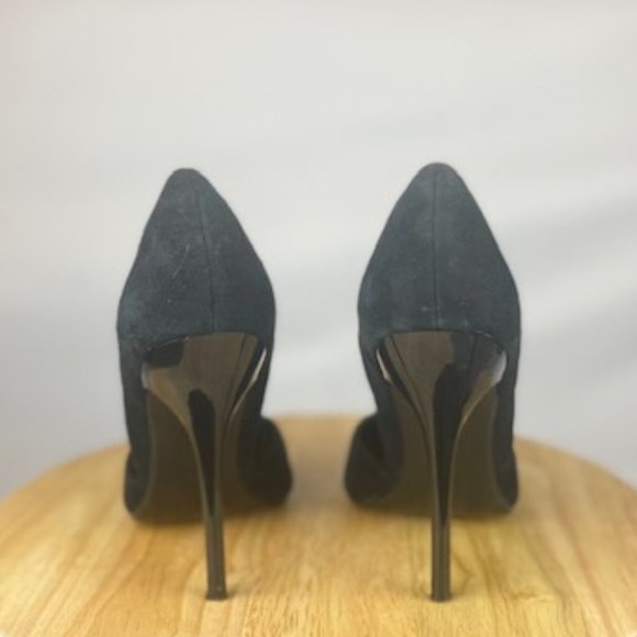 Steve Madden Varcityy D'Orsay Stiletto Heels in Black Suede, Size 6. - Picture 6 of 8
